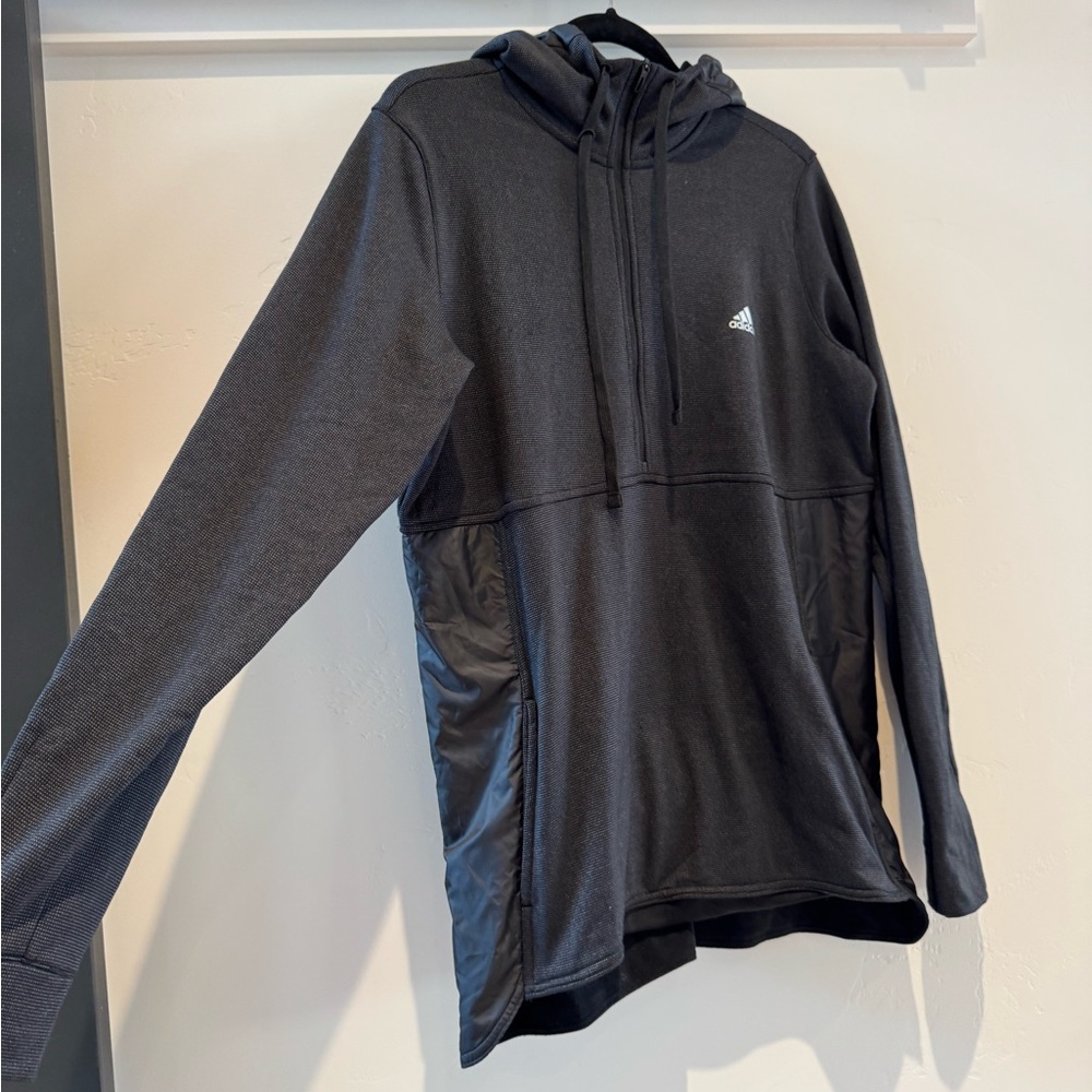 Adidas Charcoal Gray Pullover Hoodie Climawarm ✨